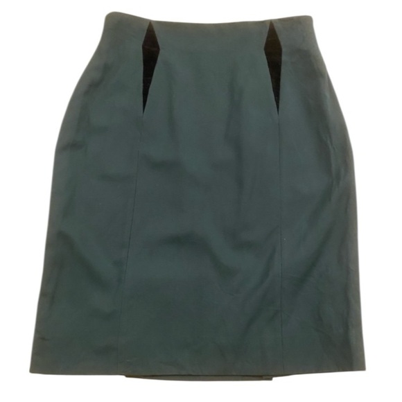 Escada Dresses & Skirts - Escada Women’s Wool Green Black Lined Knee Length Skirt Classic Business M